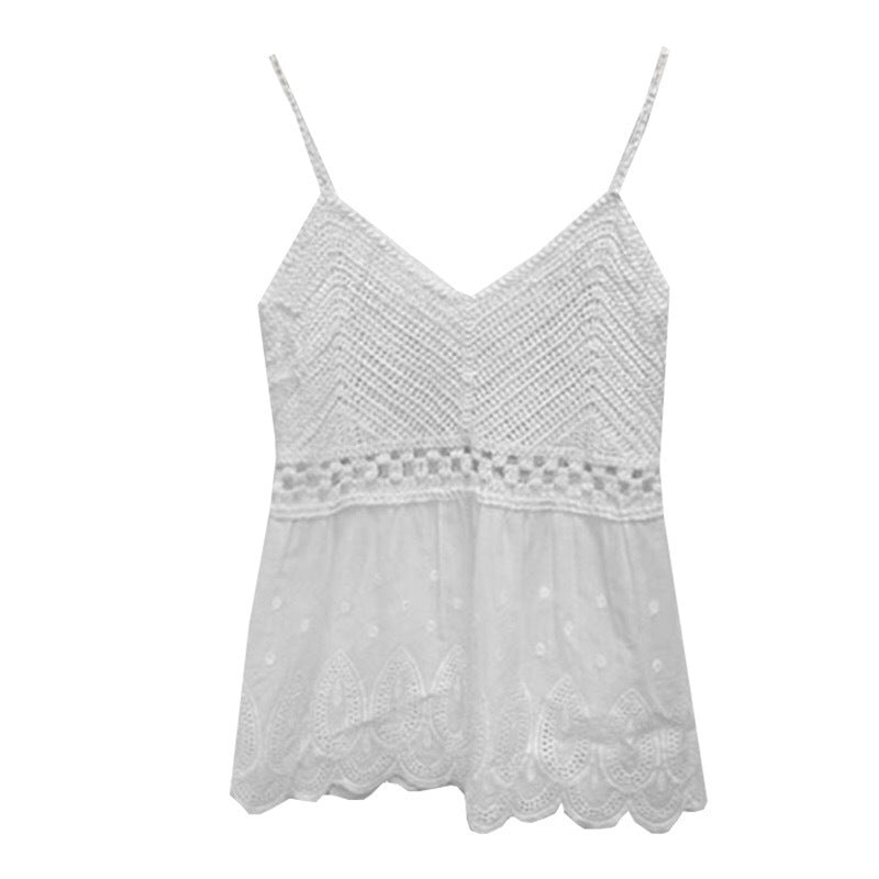 Sling Hook Flower Stitching Graceful Vest