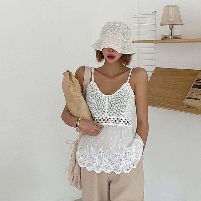 Sling Hook Flower Stitching Graceful Vest