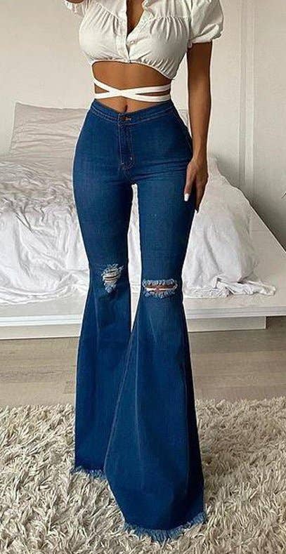 Mid-Rise Flared Jeans Woman